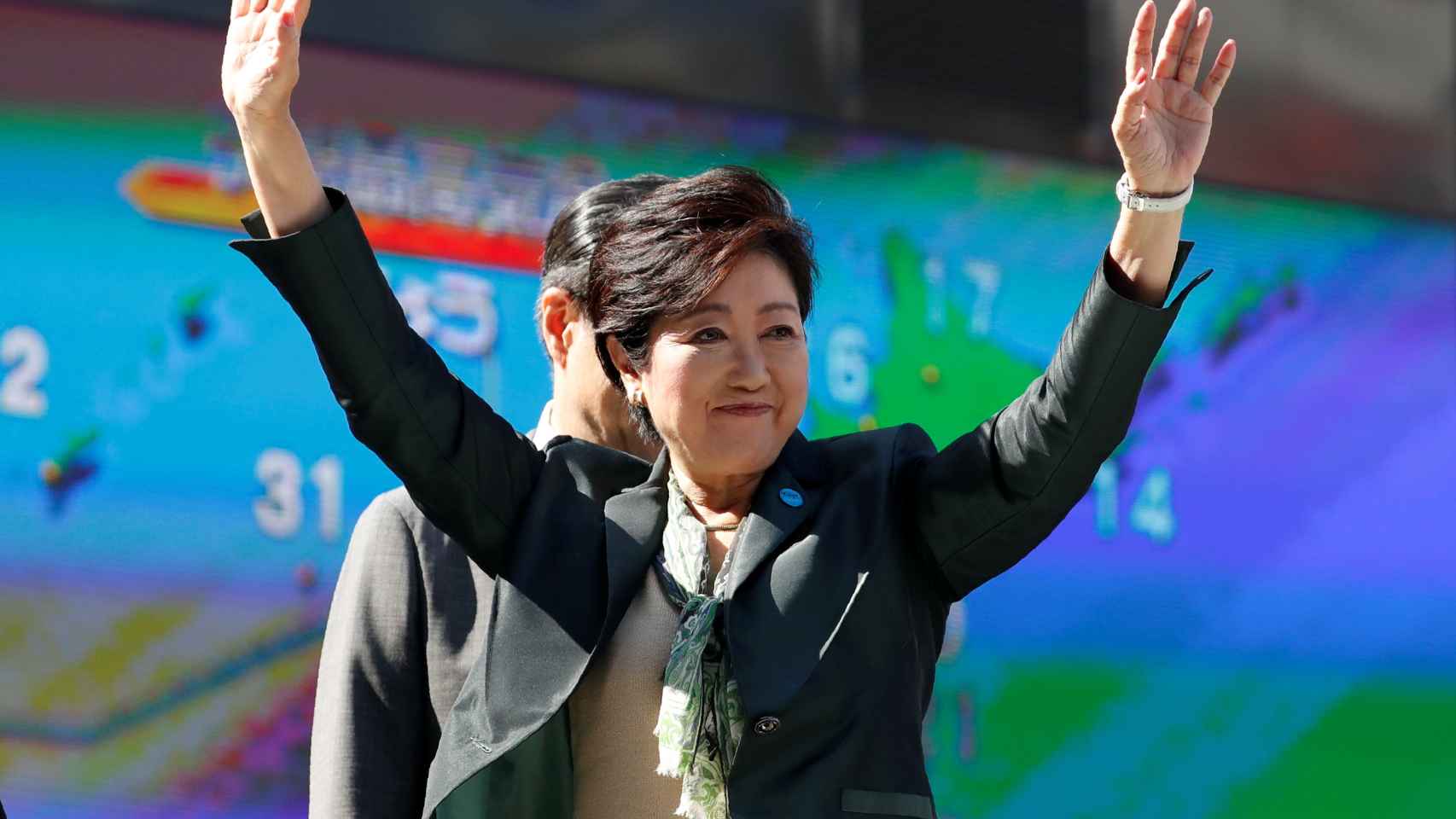 Yuriko Koike durante un acto de campaña en Tokio.