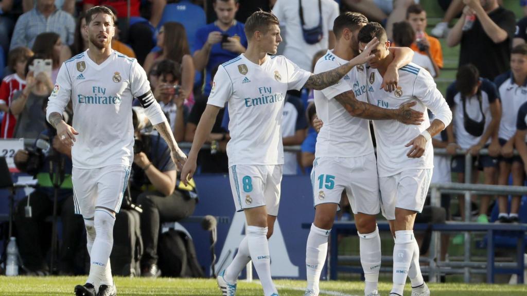 Jugadores del Real Madrid en un partido de esta temporada.