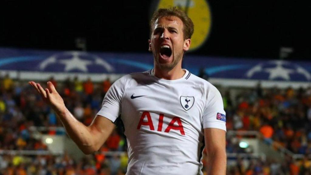 Kane celebra un gol en Champions. Foto Twitter (@ChampionsLeague)