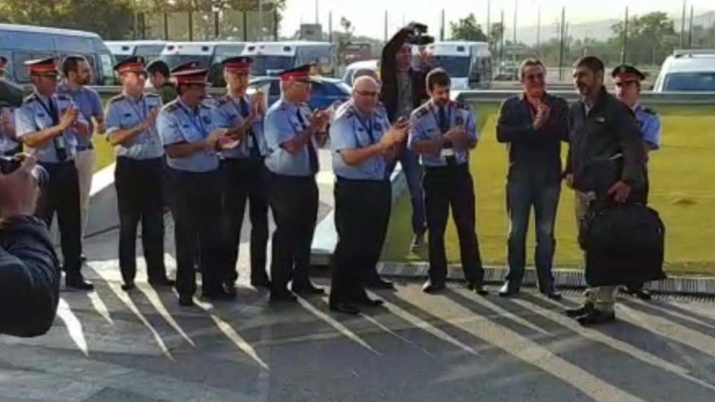 Trapero a la llegada al complejo central en Sabadell (Barcelona).