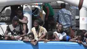 Inmigrantes rescatados en Libia.