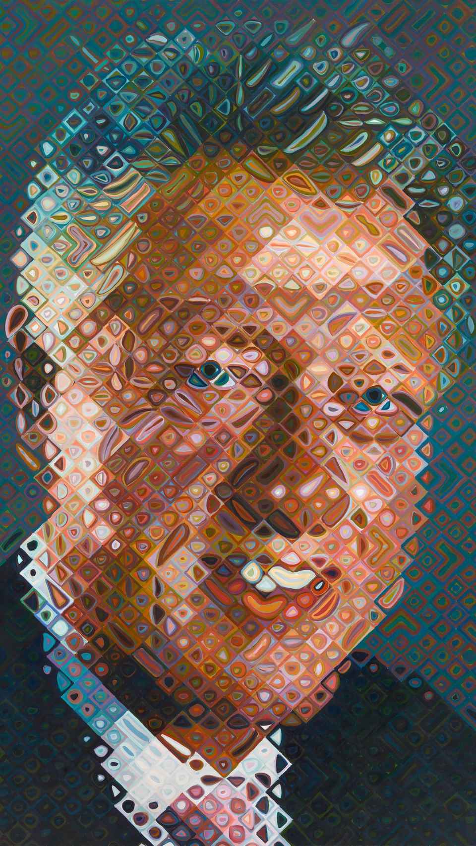 Retrato de Bill Clinton hecho por Chuck Close.