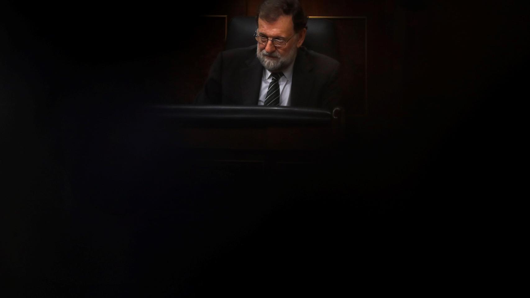 El presidente del Gobierno, Mariano Rajoy, este miércoles en su escaño.