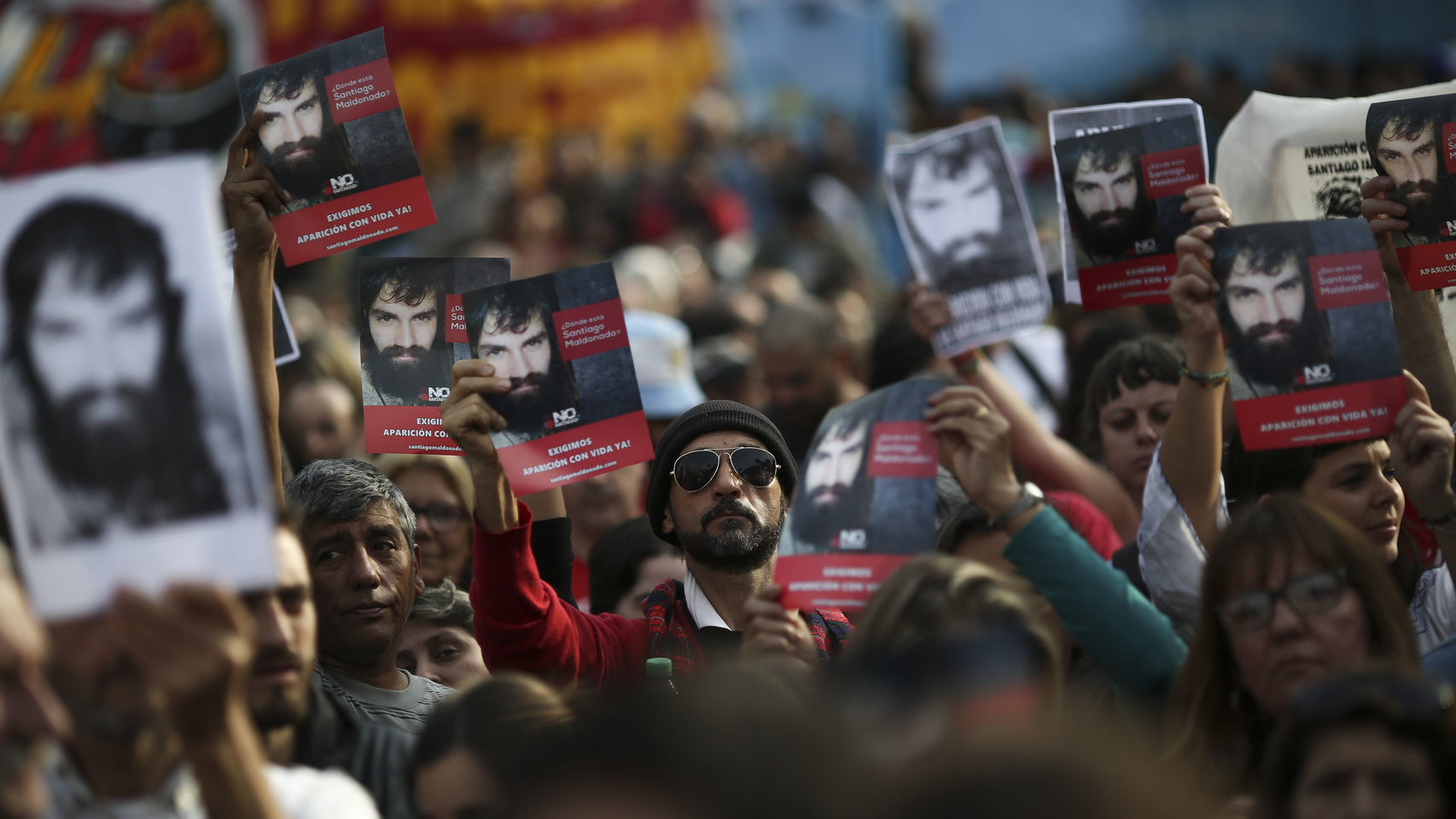 Manifestación en Argentina por la desaparición de Santiago Maldonado