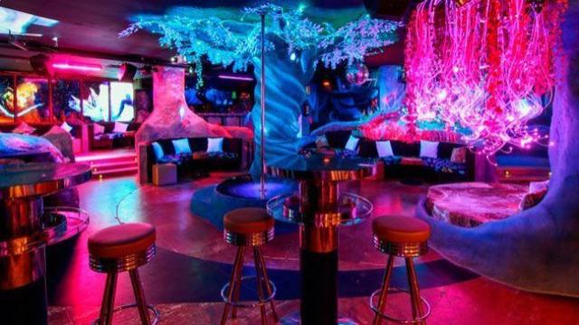 Interior del Blue Night, uno de los clubes de cariz sexual para adultos de Barcelona.