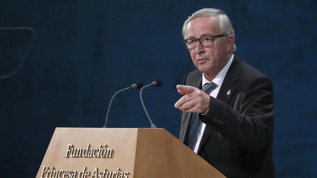 Juncker durante la entrega de los Premios Princesa de Asturias