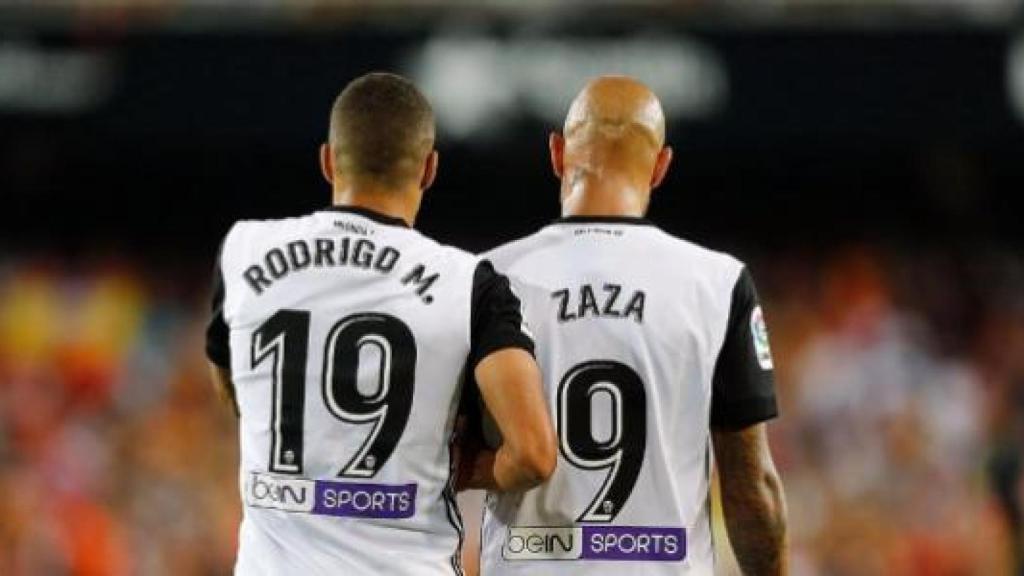 Rodrigo y Zaza, en un partido con el Valencia.