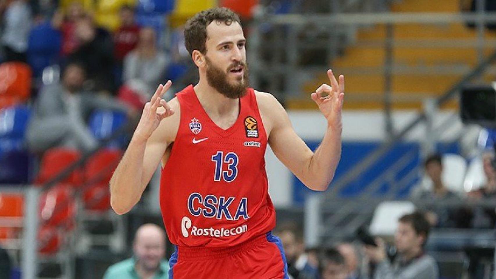 Sergio Rodríguez con el CSKA. Foto Twitter (@cskabasket)