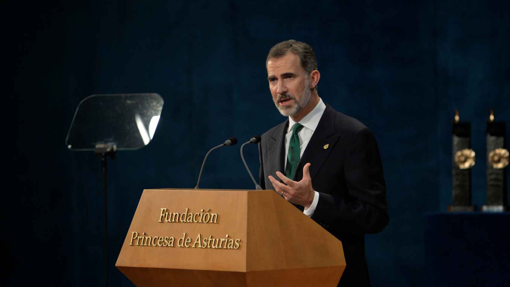Felipe VI durante el discurso este viernes en la entrega de los Princesa de Asturias.