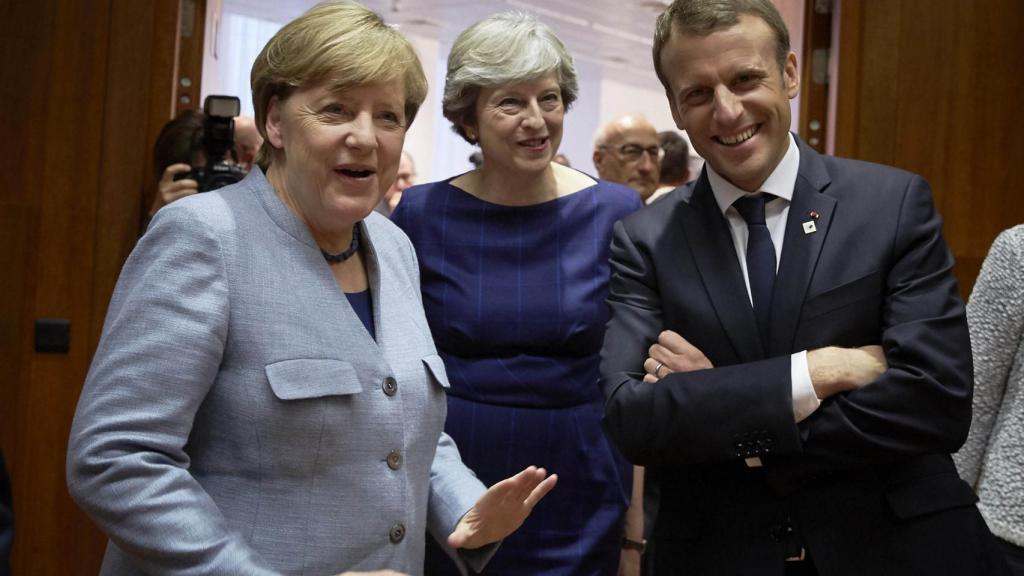 Merkel, May y Macron, en el Consejo Europeo