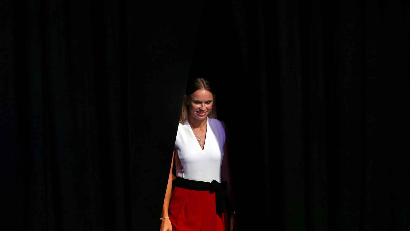 Wozniacki, entrando a la gala del torneo.