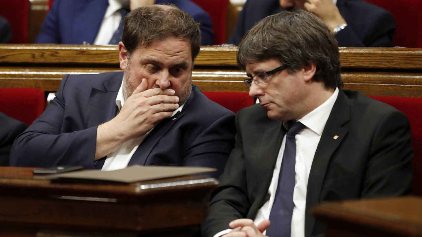 Carles Puigdemont y Oriol Junqueras, los líderes del separatismo catalán.