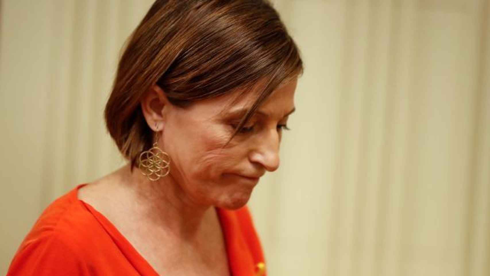 La presidenta del Parlament catalán durante su intervención en el Parlament.