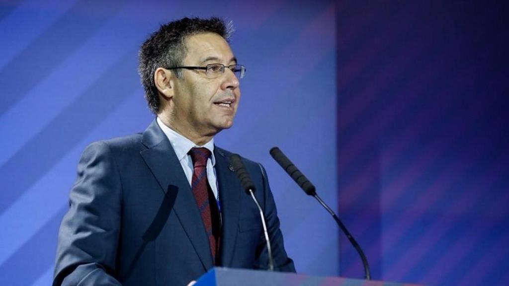 Bartomeu en la Asamblea. Foto: Twitter (@FCBarcelona_es)