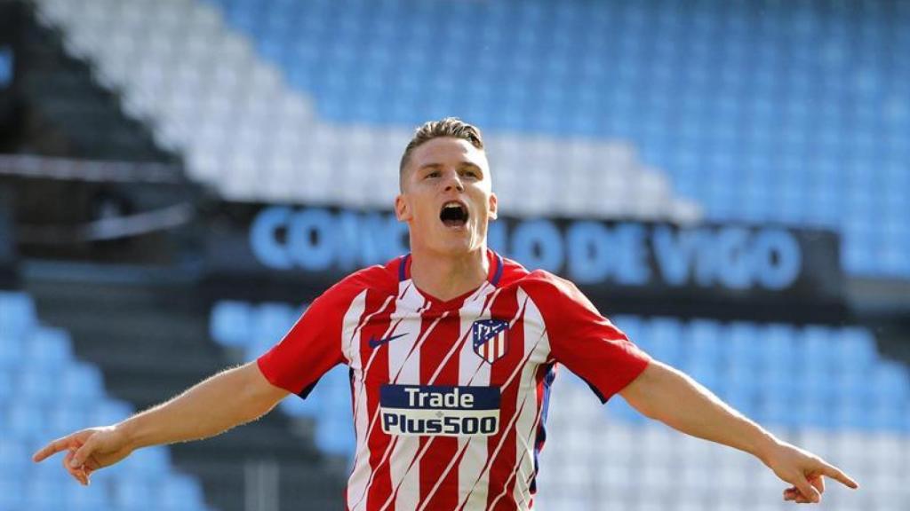 Gameiro celebra su gol contra el Celta.