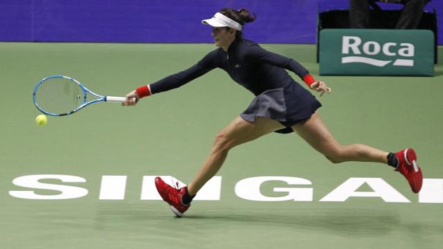 Muguruza, durante el partido ante Ostapenko.