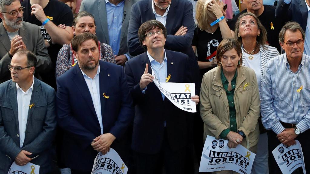 Puigdemont, durante la manifestación del sábado.