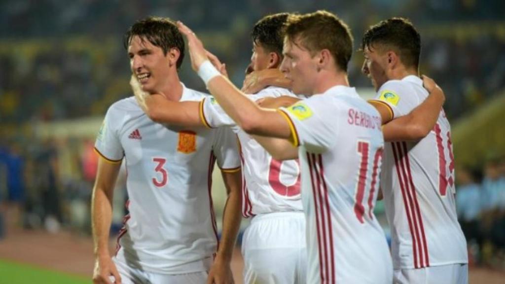 La Selección sub17 celebrando un gol. Foto: fifa.com