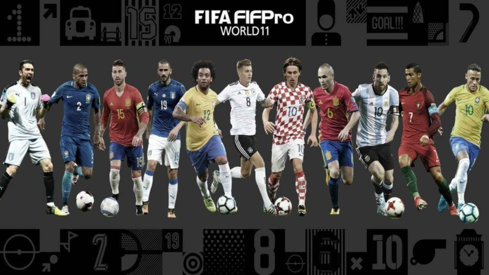 Once FIFPro de la FIFA 2017. Foto: Twitter (@fifacom_es)