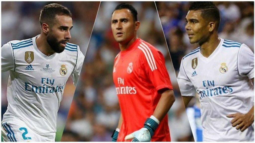 Carvajal, Keylor Navas y Casemiro