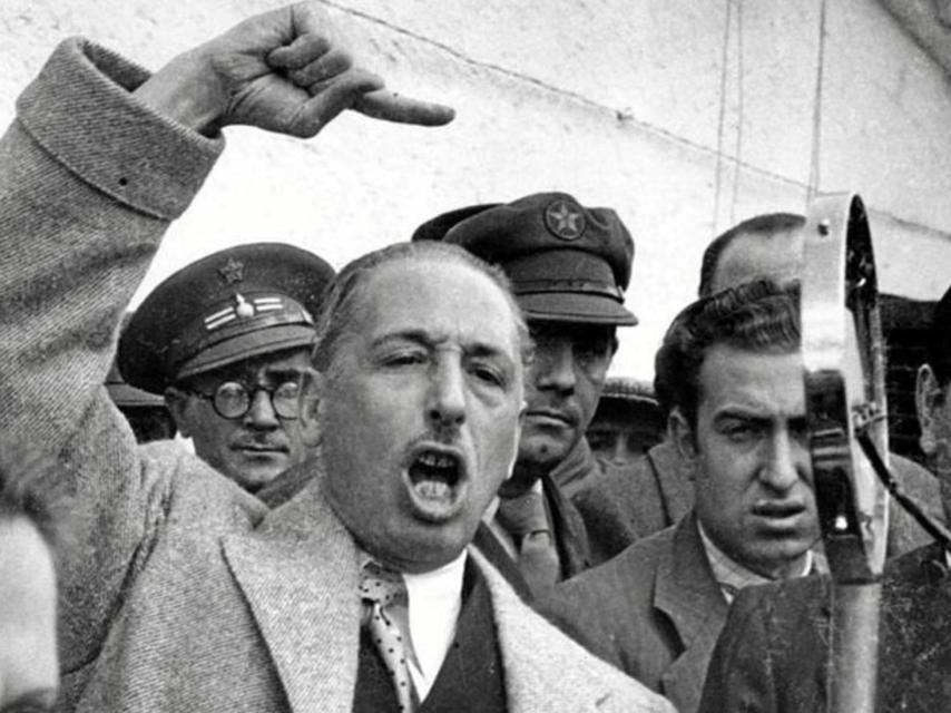 El president Companys, durante la proclamación de la independencia en 1934.