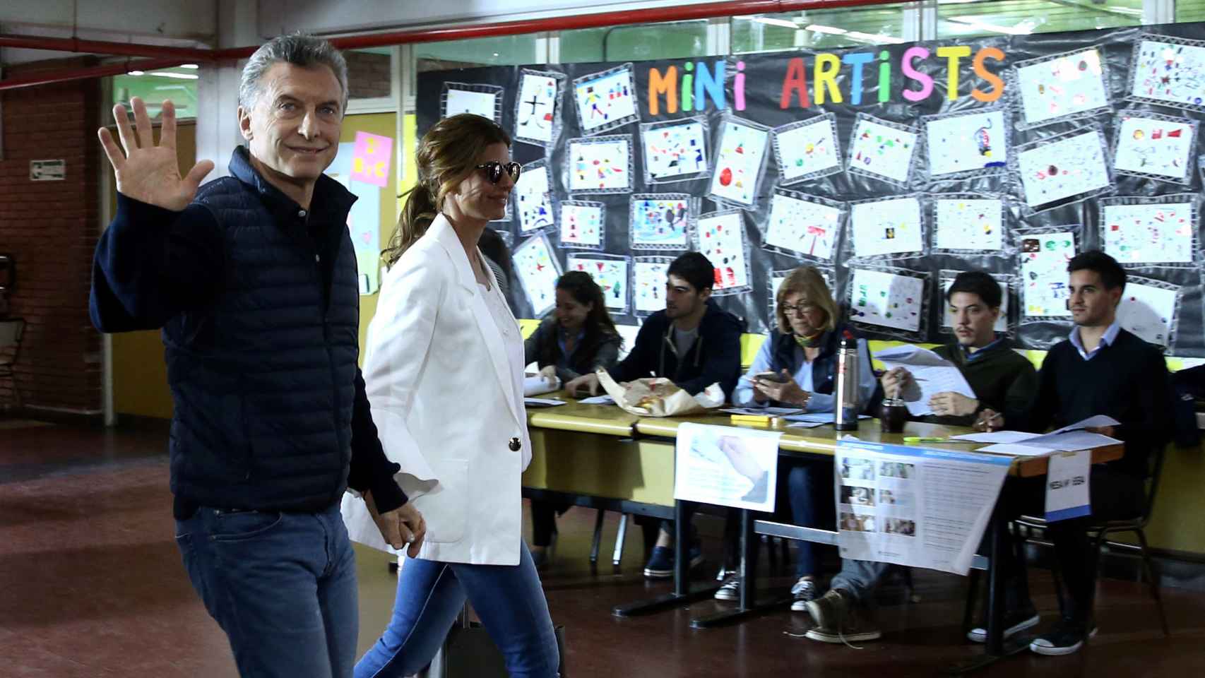 El presidente de Argentina, Mauricio Macri, durante la jornada electoral.
