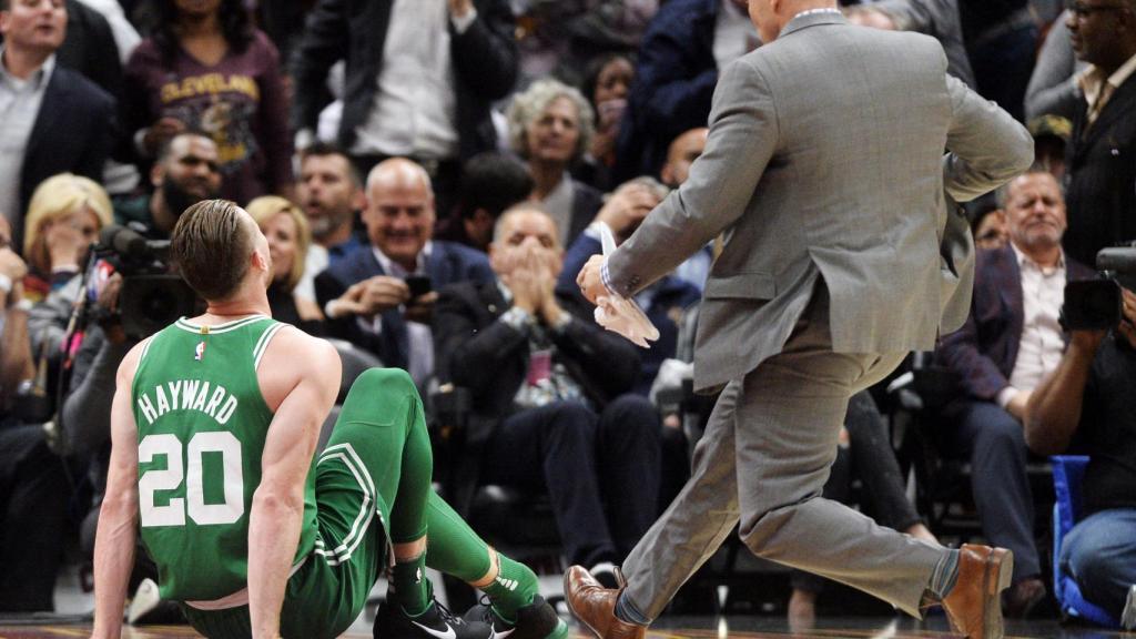 Gordon Hayward, en el momento de su lesión de tobillo.