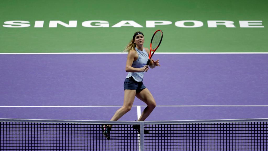 Svitolina, durante su primer partido en la Copa de Maestras de Singapur.