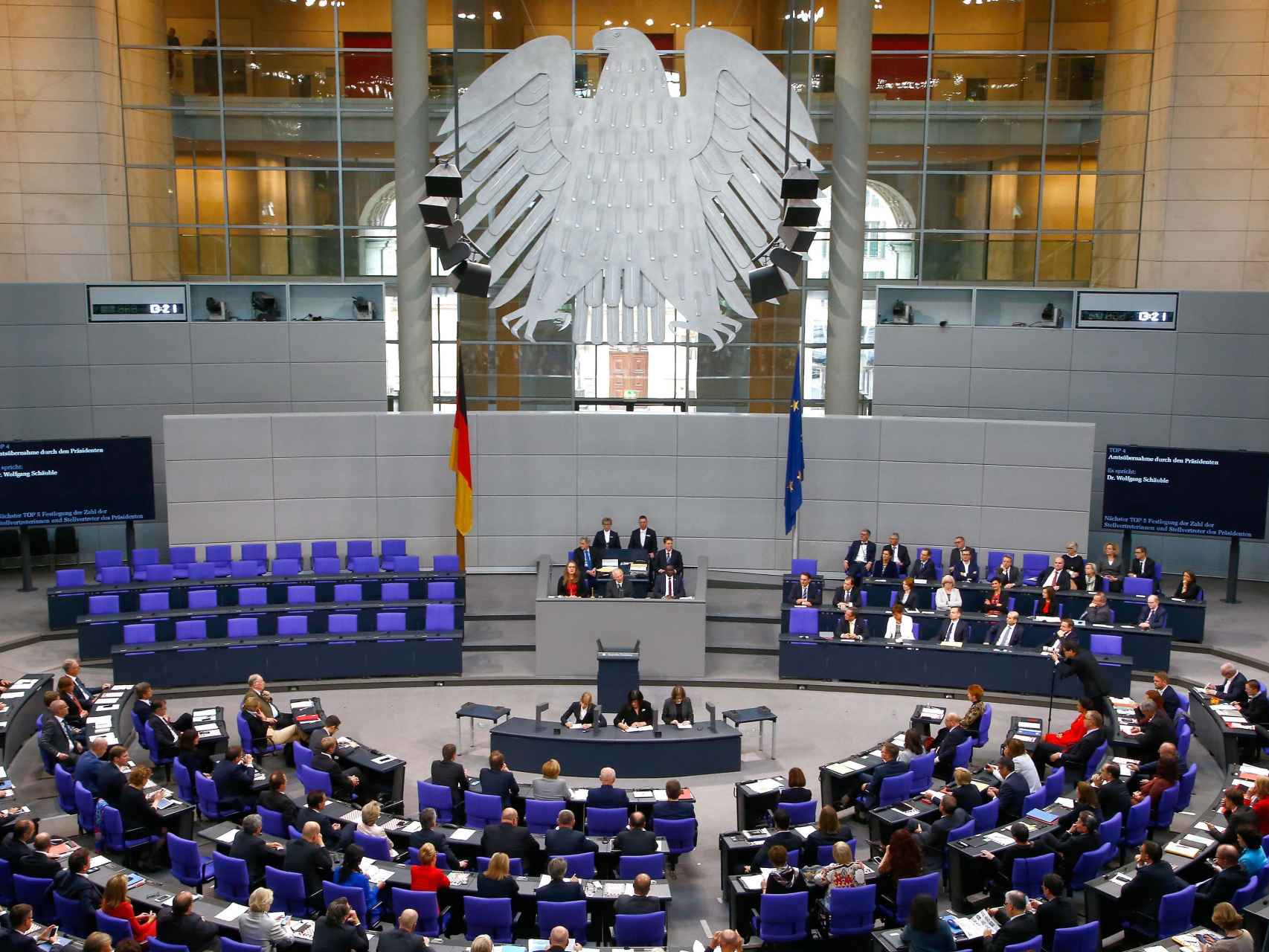 La primera sesión del Parlamento alemán.