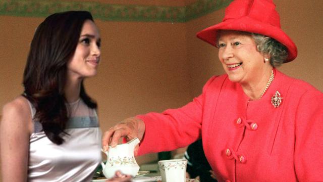 Meghan Markle y la reina Isabel II.