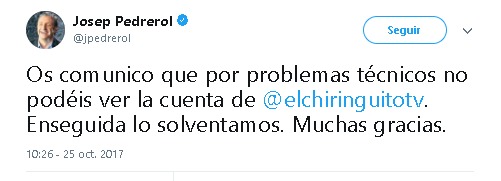 Twitter cierra la cuenta de El Chiringuito
