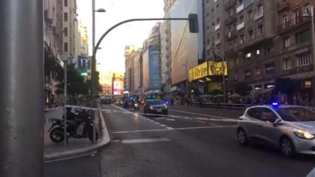 La Gran Vía acordonada.