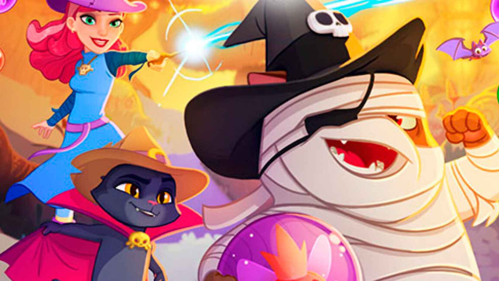 Nuevos personajes y regalos en Bubble Witch Saga 3 por Halloween