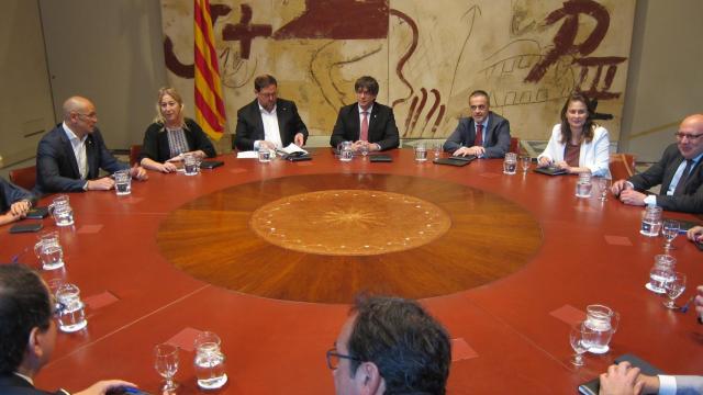 Una imagen de la reunión que mantuvo este miércoles el Govern.