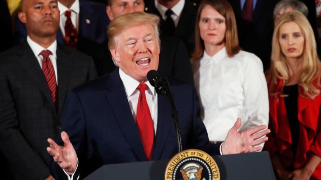 Donald Trump, durante su comparecencia en la Casa Blanca sobre los opiáceos.