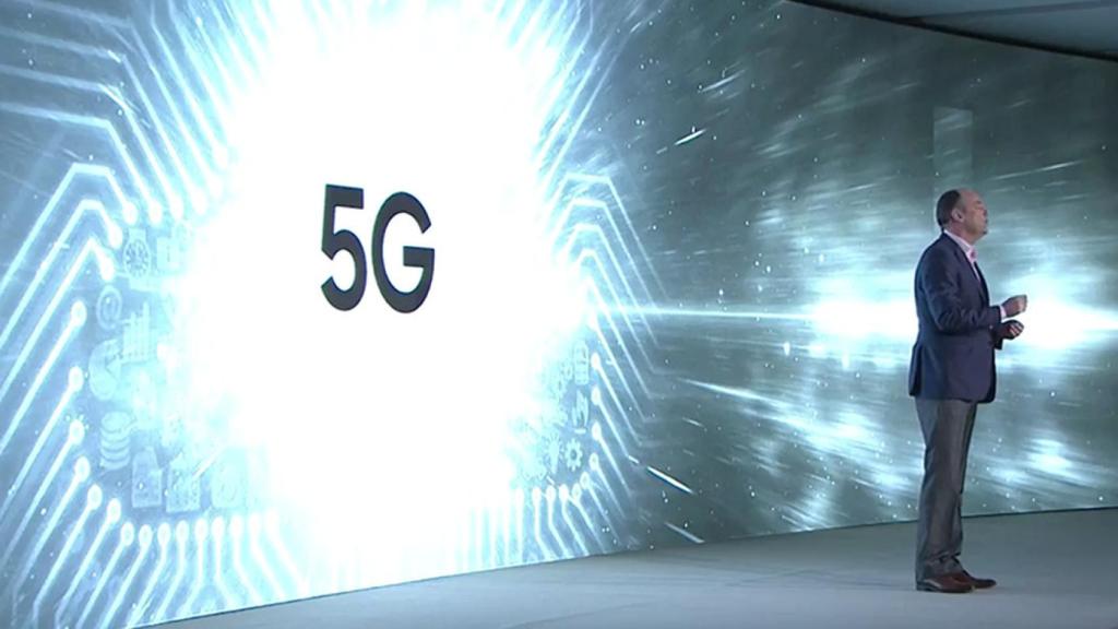 Logo de 5G, durante una feria, en una imagen de archivo.