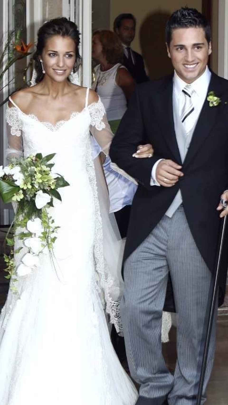 Paula Echevarría vestida de Rosa Clará durante el día de su boda