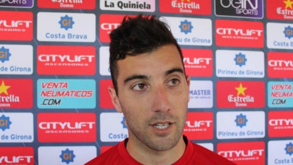 Borja García, en zona mixta. Foto. gironafc.cat.