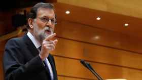 Rajoy, durante su comparecencia en el Senado.