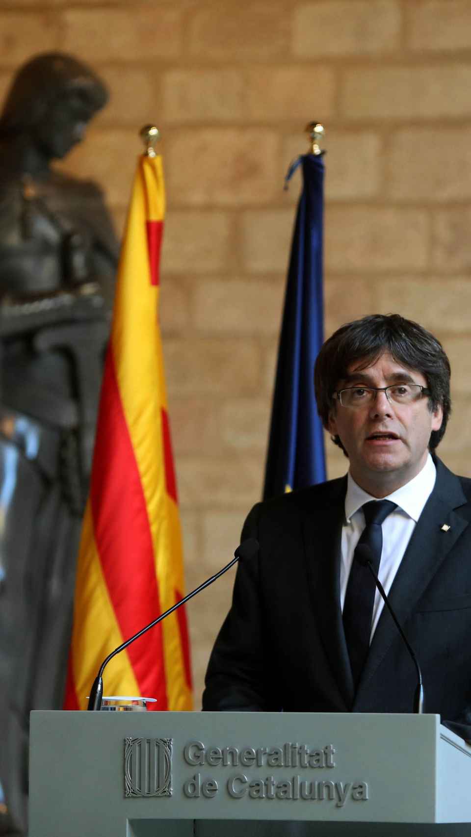 El expresident Carles Puigdemont este jueves en el Palacio de la Generalitat.