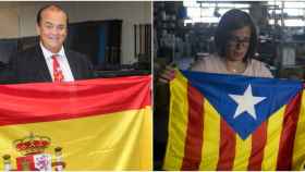 En las fábricas de banderas se está viviendo un 'boom' con la crisis catalana.