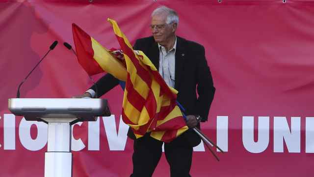 El exministro socialista, Josep Borrell, este domingo en Barcelona.
