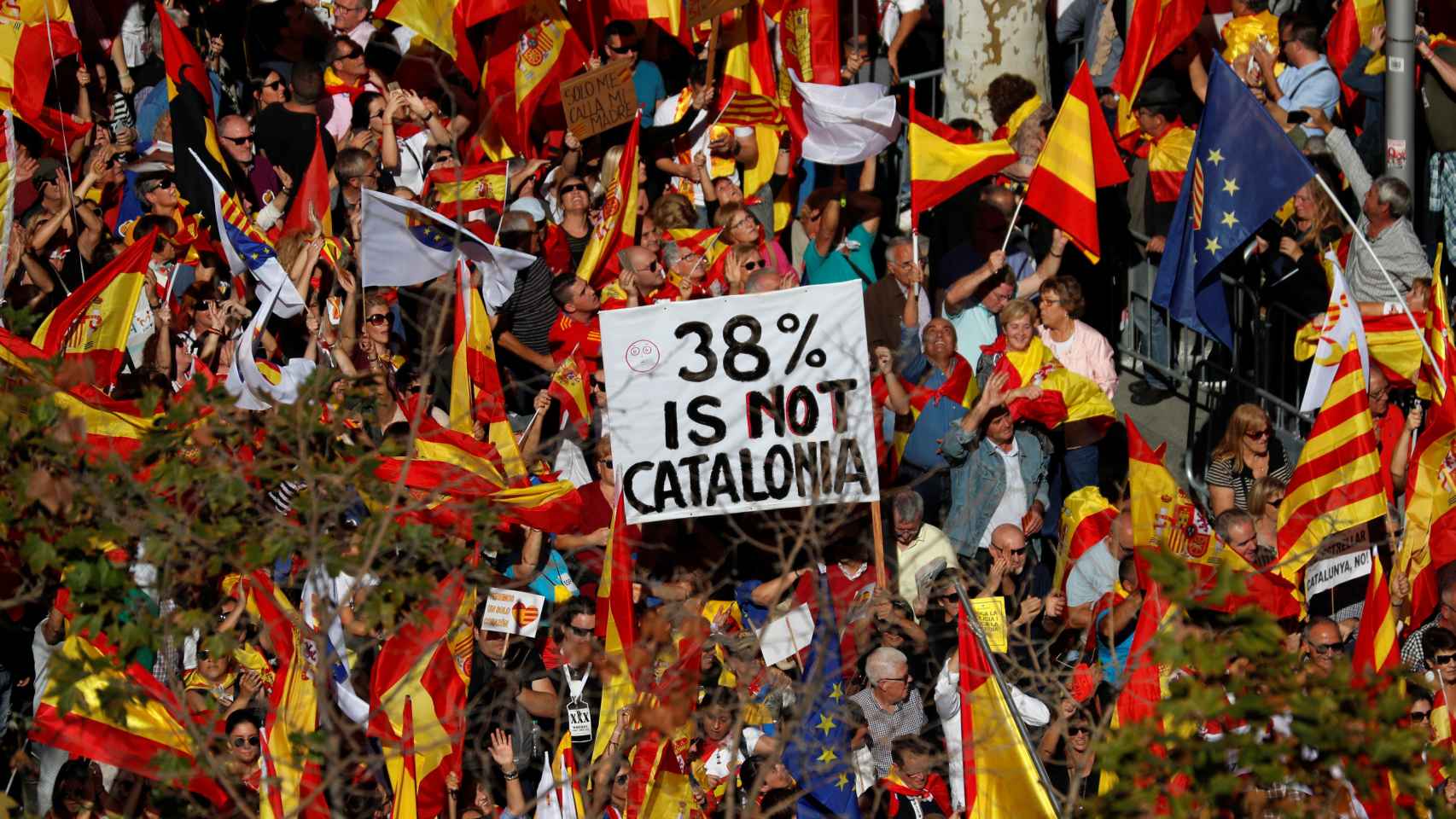 Imagen de una de las manifestaciones de Barcelona por la unidad de España.