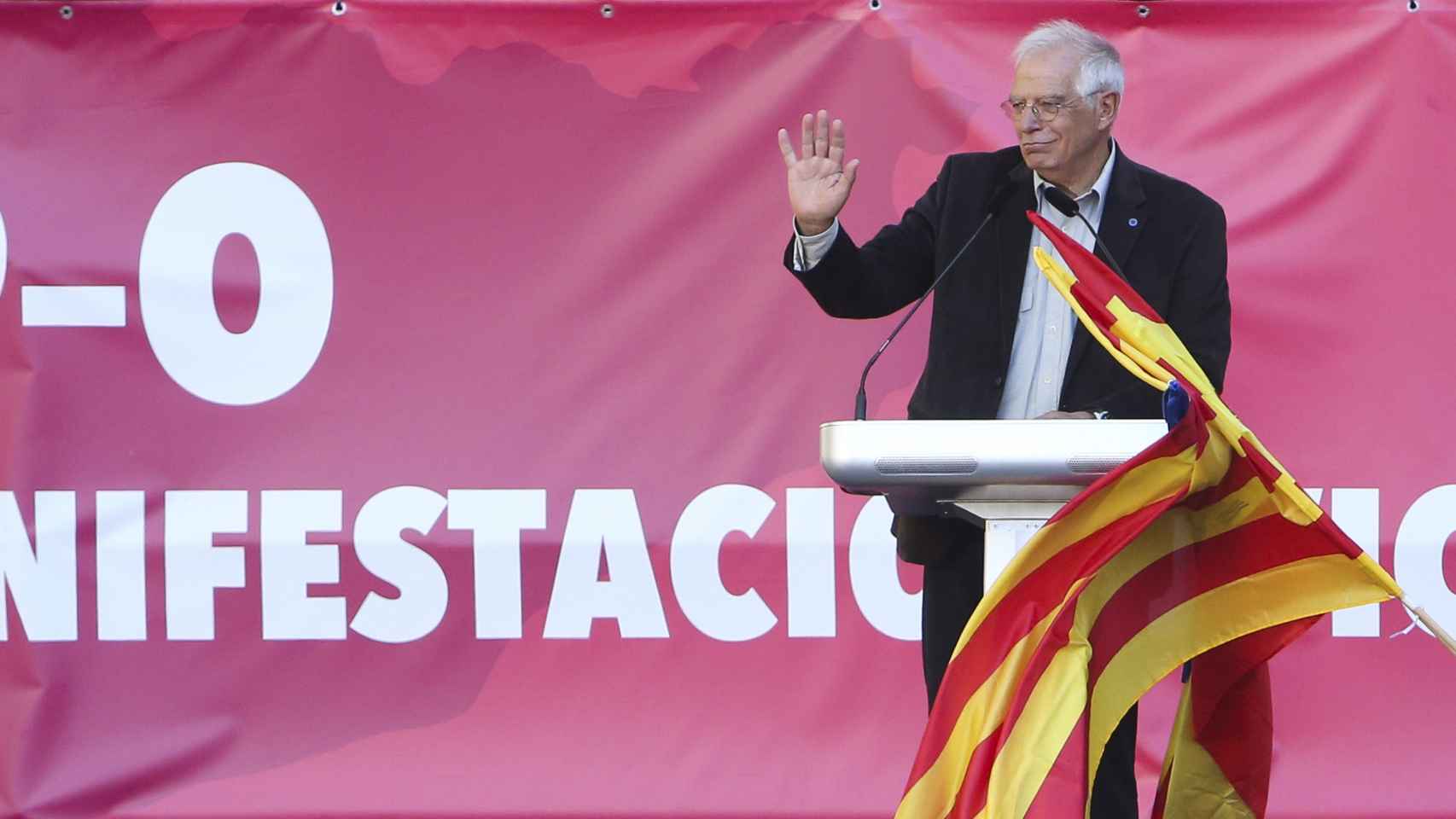 El exministro socialista, Josep Borrell, este domingo en Barcelona.