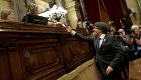 Carles Puigdemont vota el pasado viernes la declaración de independencia