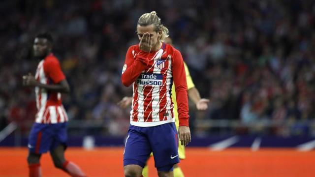 Griezmann se lamenta tras fallar una ocasión.