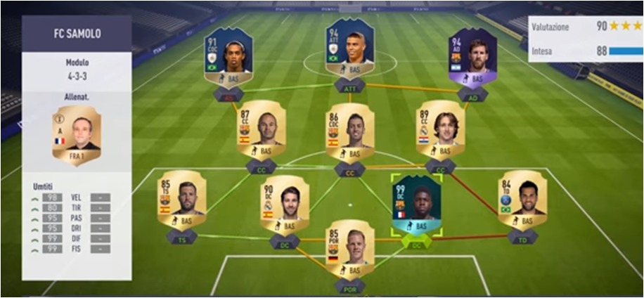 Once ideal de Umtiti en el FIFA 18