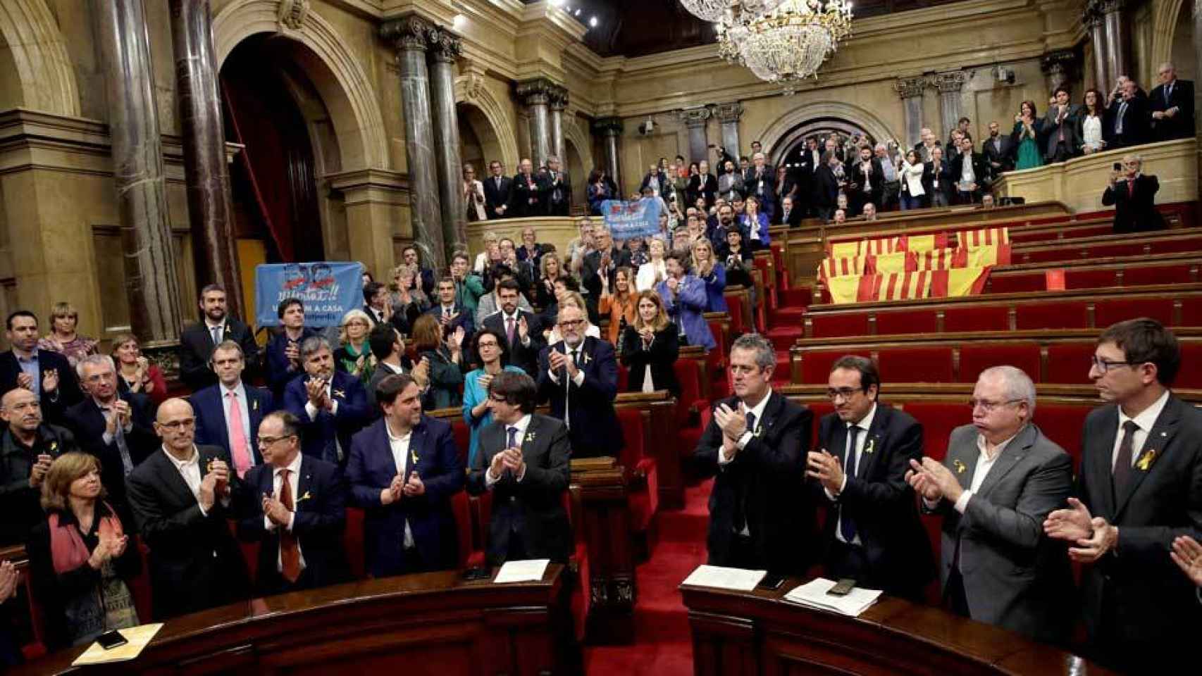 Votación de la declaración de independencia el pasado viernes en el Parlament de Cataluña