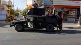 Un vehículo de la policía federal iraquí en una calle de Kirkuk.