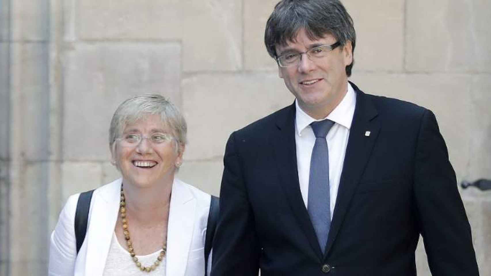 La consellera Clara Ponsati junto al expresidente Puigdemont.